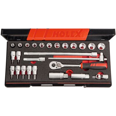 Holex Steckschlüssel-Sortiment 3/8 Zoll-Vierkant 26-teilig, Typ: 6 (634318 6) Holex Steckschlüssel-Sortiment 3/8 Zoll-Vierkant 26-teilig, Typ: 6 (634318 6)