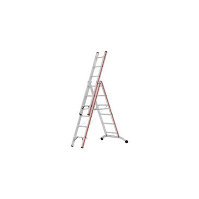 Hymer Stufenmehrzweckleiter mit Wandlaufrollen - Mehrzweckleiter 3x6 Sprossen Hymer Stufenmehrzweckleiter mit Wandlaufrollen - Mehrzweckleiter 3x6 Sprossen