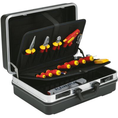 Klauke KL855B22 Hartschalenkoffer - Schlagfeste ABS-Schale, Schlossverschlüsse, 22 Werkzeuge Klauke KL855B22 Hartschalenkoffer - Schlagfeste ABS-Schale, Schlossverschlüsse, 22 Werkzeuge