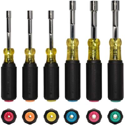 Klein Tools Steckschlüssel-Schraubendreher Set 6-tlg metrisch hohl farbcodiert (65456M) Klein Tools Steckschlüssel-Schraubendreher Set 6-tlg metrisch hohl farbcodiert (65456M)