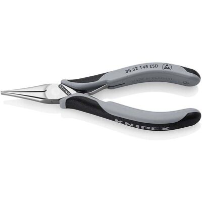 KNIPEX 35 52 145 ESD Elektronik-Greifzange ESD mit durchgestecktem Gelenk mit Mehrkomponenten-Hüllen spiegelpoliert 145 mm) KNIPEX 35 52 145 ESD Elektronik-Greifzange ESD mit durchgestecktem Gelenk mit Mehrkomponenten-Hüllen spiegelpoliert 145 mm)