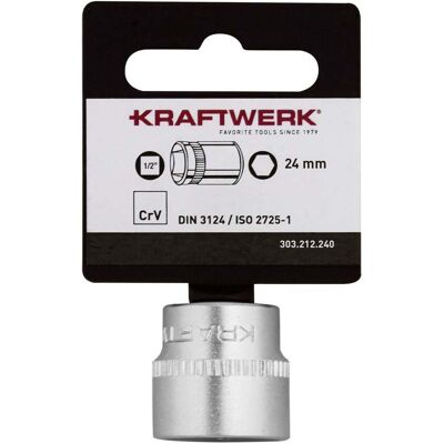 Kraftwerk BASIC LINE 1/2" Steckschlüsseleinsatz 24 mm mit Hänger (303.212.240) Kraftwerk BASIC LINE 1/2" Steckschlüsseleinsatz 24 mm mit Hänger (303.212.240)