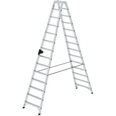Munk Günzburger Steigtechnik - Stehleiter 2x14 Stufen - Aluminium - Beidseitig begehbar - 3260mm - 760mm Munk Günzburger Steigtechnik - Stehleiter 2x14 Stufen - Aluminium - Beidseitig begehbar - 3260mm - 760mm