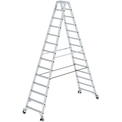 Munk Günzburger Steigtechnik - Stehleiter 2x14 Stufen - Aluminium - Beidseitig Begehbar - 3260mm - Stehleiter Munk Günzburger Steigtechnik - Stehleiter 2x14 Stufen - Aluminium - Beidseitig Begehbar - 3260mm - Stehleiter