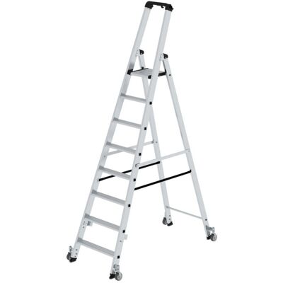 MUNK Aluminium-Stehleiter - 8 Stufen, 1870 mm Plattform MUNK Aluminium-Stehleiter - 8 Stufen, 1870 mm Plattform