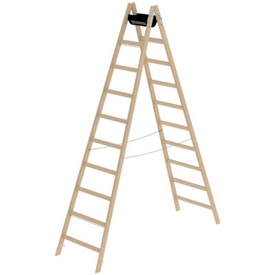 MUNK Günzburger Steigtechnik - Holz Stehleiter 2x10 Sprossen, Pinie MUNK Günzburger Steigtechnik - Holz Stehleiter 2x10 Sprossen, Pinie