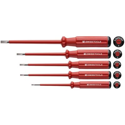 Packard Bell Swiss Tools Schraubendreher-Satz VDE 5-teilig Schlitz im Karton Classic (PB 5538) Packard Bell Swiss Tools Schraubendreher-Satz VDE 5-teilig Schlitz im Karton Classic (PB 5538)