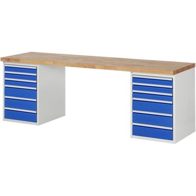 Rau Werkbank Modell 7515 mit 12 Schubladen BxTxH 2500x700x840mm (03-7515A3-257B4S.11) Rau Werkbank Modell 7515 mit 12 Schubladen BxTxH 2500x700x840mm (03-7515A3-257B4S.11)