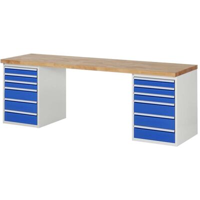 Rau Werkbank Modell 7515 mit 12 Schubladen BxTxH 2500x900x840mm (03-7515A3-259B4S.11) Rau Werkbank Modell 7515 mit 12 Schubladen BxTxH 2500x900x840mm (03-7515A3-259B4S.11)