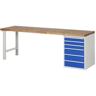 Rau Werkbank Modell 7515 mit 6 Schubladen BxTxH 2500x700x840mm (03-7515A1-257B4S.11) Rau Werkbank Modell 7515 mit 6 Schubladen BxTxH 2500x700x840mm (03-7515A1-257B4S.11)