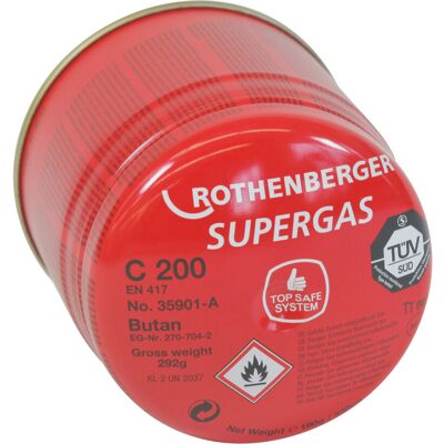 Rothenberger C 200 TSS Supergas mit Sicherheitssystem, Sprachversion A, für Gaslötgeräte, 035901-A) Rothenberger C 200 TSS Supergas mit Sicherheitssystem, Sprachversion A, für Gaslötgeräte, 035901-A)