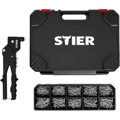STIER Blindnieten-Satz Premium mit 360°-Handnietzange und Blindnieten 501-teilig (905694) STIER Blindnieten-Satz Premium mit 360°-Handnietzange und Blindnieten 501-teilig (905694)
