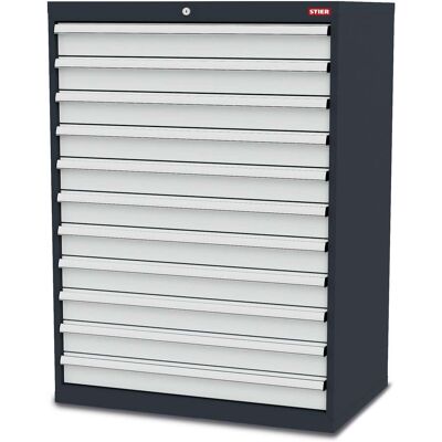 STIER Schubladenschrank mit 11 Schubladen BxTxH 900x575x1220 mm (904156) STIER Schubladenschrank mit 11 Schubladen BxTxH 900x575x1220 mm (904156)