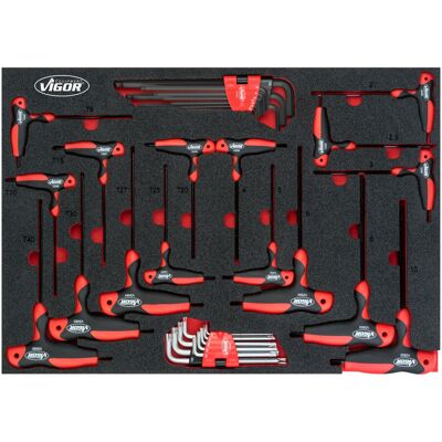 VIGOR V5175 T-Griff und Winkelschraubendreher-Satz, 34-teilig, Innen TORX® und Innen-Sechskant Profil, V5175) VIGOR V5175 T-Griff und Winkelschraubendreher-Satz, 34-teilig, Innen TORX® und Innen-Sechskant Profil, V5175)