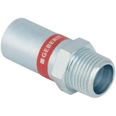 Geberit Rohrverbindung 22x1/2 - Gerade, Stahl, Verzinkt - 57mm Geberit Rohrverbindung 22x1/2 - Gerade, Stahl, Verzinkt - 57mm