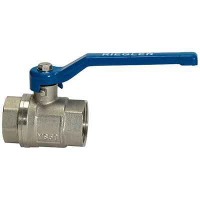 Riegler Kugelhahn valve line, blauer Handhebel, MS vern., IG/IG, G 1/4, 334.02-E) Riegler Kugelhahn valve line, blauer Handhebel, MS vern., IG/IG, G 1/4, 334.02-E)
