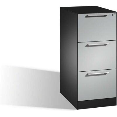 C+P Hängeregistraturschrank Asisto DIN A4, 3 Schubladen, einbahnig Front Weißaluminium Korpus Schwarzgrau ; C + P Möbelsysteme (146245-311 S10013) C+P Hängeregistraturschrank Asisto DIN A4, 3 Schubladen, einbahnig Front Weißaluminium Korpus Schwarzgrau ; C + P Möbelsysteme (146245-311 S10013)