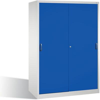 C+P Werkzeugschrank mit Schiebetüren, innen 2 x 4 Böden, H1950xB1600xT600mm Front Enzianblau Korpus Lichtgrau ; C + P Möbelsysteme (2169-00 S10100) C+P Werkzeugschrank mit Schiebetüren, innen 2 x 4 Böden, H1950xB1600xT600mm Front Enzianblau Korpus Lichtgrau ; C + P Möbelsysteme (2169-00 S10100)