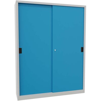 Pavoy Schiebetürenschrank, 1950x1500x400 mm, 8 Böden verzinkt, RAL 7035/5012 (30302-150-400-735512) Pavoy Schiebetürenschrank, 1950x1500x400 mm, 8 Böden verzinkt, RAL 7035/5012 (30302-150-400-735512)