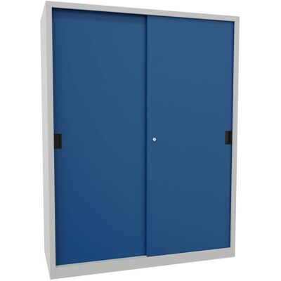 Pavoy Schiebetürenschrank, 1950x1500x600 mm, 8 Böden verzinkt, RAL 7035/5010 (30302-150-600-735510) Pavoy Schiebetürenschrank, 1950x1500x600 mm, 8 Böden verzinkt, RAL 7035/5010 (30302-150-600-735510)
