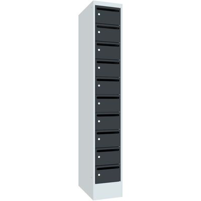 Pavoy Schließfachschrank, 1 x 10 Fächer, Korpus Lichtgrau/ Front Anthrazitgrau (61265-103-441-735716) Pavoy Schließfachschrank, 1 x 10 Fächer, Korpus Lichtgrau/ Front Anthrazitgrau (61265-103-441-735716)