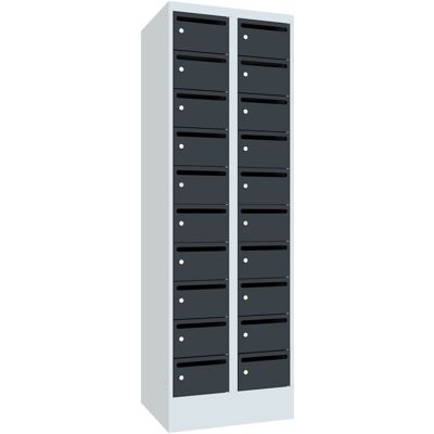 Pavoy Schließfachschrank, 2 x 10 Fächer, Korpus Lichtgrau/ Front Anthrazitgrau (61265-203-441-735716) Pavoy Schließfachschrank, 2 x 10 Fächer, Korpus Lichtgrau/ Front Anthrazitgrau (61265-203-441-735716)