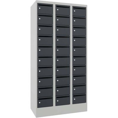 Pavoy Schließfachschrank, 3 x 10 Fächer, Korpus Lichtgrau/ Front Anthrazitgrau (61265-303-441-735716) Pavoy Schließfachschrank, 3 x 10 Fächer, Korpus Lichtgrau/ Front Anthrazitgrau (61265-303-441-735716)