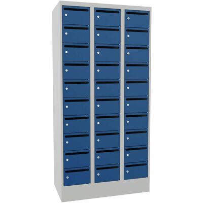 Pavoy Schließfachschrank, 3 x 10 Fächer, Korpus Lichtgrau/ Front Enzianblau (61265-303-441-735510) Pavoy Schließfachschrank, 3 x 10 Fächer, Korpus Lichtgrau/ Front Enzianblau (61265-303-441-735510)
