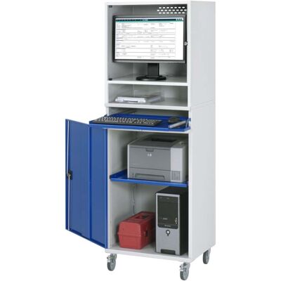 Rau Computer-Schrank 65 mit Monitorgehäuse T520 mm, B650xT520xH1895mm, mobil (07-650-M65-MG5F.11) Rau Computer-Schrank 65 mit Monitorgehäuse T520 mm, B650xT520xH1895mm, mobil (07-650-M65-MG5F.11)