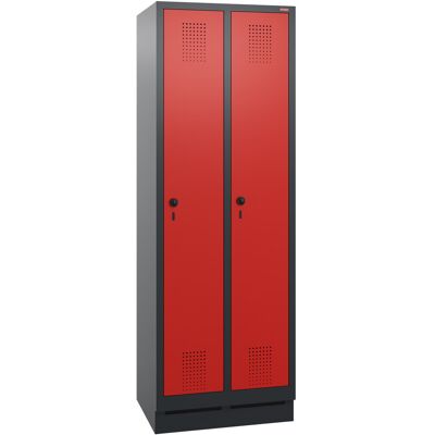 STIER Garderobenschrank 1800 x 610 x 500mm 2 Abteile Anthrazitgrau/Rot (907708) STIER Garderobenschrank 1800 x 610 x 500mm 2 Abteile Anthrazitgrau/Rot (907708)