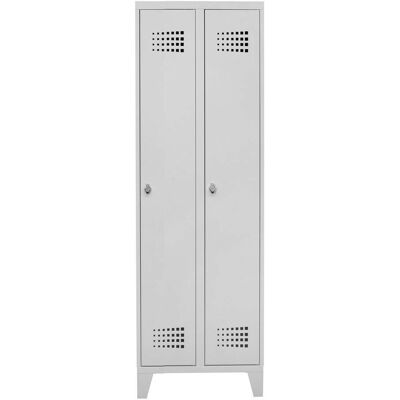 STIER Garderobenspind Premium mit Füßen 2 Abteile Drehriegel lichtgrau (906113) STIER Garderobenspind Premium mit Füßen 2 Abteile Drehriegel lichtgrau (906113)