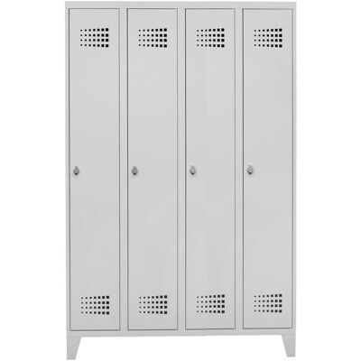 STIER Garderobenspind Premium mit Füßen 4 Abteile Drehriegel lichtgrau (906474) STIER Garderobenspind Premium mit Füßen 4 Abteile Drehriegel lichtgrau (906474)