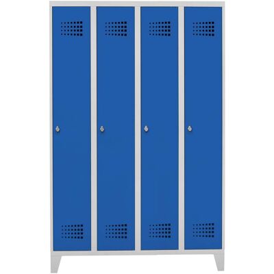 STIER Garderobenspind Premium mit Füßen 4 Abteile Drehriegel lichtgrau/enzianblau (906097) STIER Garderobenspind Premium mit Füßen 4 Abteile Drehriegel lichtgrau/enzianblau (906097)