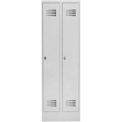 STIER Garderobenspind Premium mit Sockel 2 Abteile Drehriegel lichtgrau (906478) STIER Garderobenspind Premium mit Sockel 2 Abteile Drehriegel lichtgrau (906478)