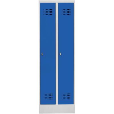 STIER Garderobenspind Premium mit Sockel 2 Abteile Drehriegel lichtgrau/enzianblau (906101) STIER Garderobenspind Premium mit Sockel 2 Abteile Drehriegel lichtgrau/enzianblau (906101)