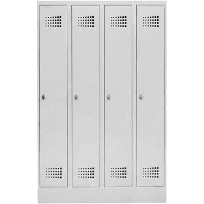 STIER Garderobenspind Premium mit Sockel 4 Abteile Drehriegel lichtgrau (906480) STIER Garderobenspind Premium mit Sockel 4 Abteile Drehriegel lichtgrau (906480)
