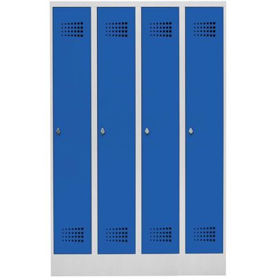 STIER Garderobenspind Premium mit Sockel 4 Abteile Drehriegel lichtgrau/enzianblau (906103) STIER Garderobenspind Premium mit Sockel 4 Abteile Drehriegel lichtgrau/enzianblau (906103)