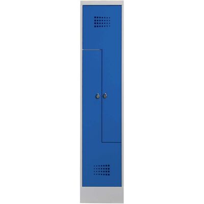 STIER Z-Garderobenspind Premium mit Sockel 2 Abteile Drehriegel lichtgrau/enzianblau (906117) STIER Z-Garderobenspind Premium mit Sockel 2 Abteile Drehriegel lichtgrau/enzianblau (906117)