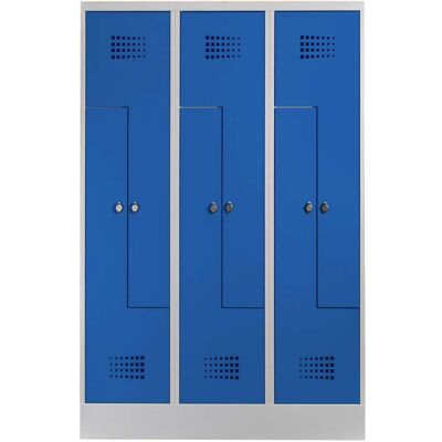 STIER Z-Garderobenspind Premium mit Sockel 6 Abteile Drehriegel lichtgrau/enzianblau (906119) STIER Z-Garderobenspind Premium mit Sockel 6 Abteile Drehriegel lichtgrau/enzianblau (906119)