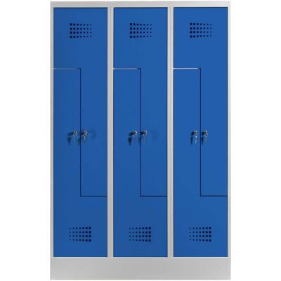STIER Z-Garderobenspind Premium mit Sockel 6 Abteile Zylinderschloss lichtgrau/enzianblau (906116) STIER Z-Garderobenspind Premium mit Sockel 6 Abteile Zylinderschloss lichtgrau/enzianblau (906116)