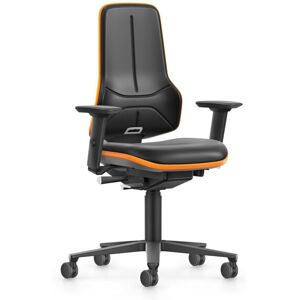 bimos Arbeitsstuhl XXL orange mit Rollen Kunstleder mit Armlehnen (9575-MG01-3279-703) bimos Arbeitsstuhl XXL orange mit Rollen Kunstleder mit Armlehnen (9575-MG01-3279-703)
