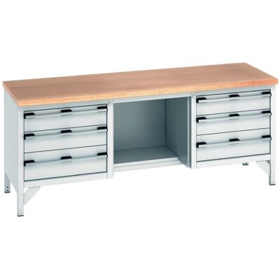 Bott Werkbank-Arbeitstisch cubio Multiplex 2000 x 750 x 840mm RAL 7035 (41002073.16V) Bott Werkbank-Arbeitstisch cubio Multiplex 2000 x 750 x 840mm RAL 7035 (41002073.16V)