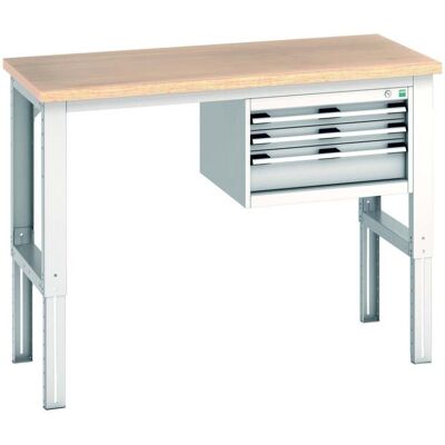 Bott Werkbank cubio 3 Schubladen multiplan höhenverstellbar 1500 x 750 x 740-1140 mm RAL 7035 (41003536.16V) Bott Werkbank cubio 3 Schubladen multiplan höhenverstellbar 1500 x 750 x 740-1140 mm RAL 7035 (41003536.16V)