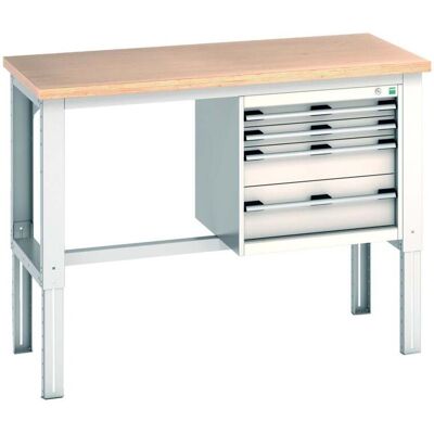 Bott Werkbank cubio 4 Schubladen Multiplex höhenverstellbar 1500 x 750 mm RAL 7035 (41003166.16V) Bott Werkbank cubio 4 Schubladen Multiplex höhenverstellbar 1500 x 750 mm RAL 7035 (41003166.16V)