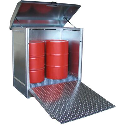 EUROKRAFTpro Lagerbehälter - Alu-Rampe, 2x200L, Verzinkt EUROKRAFTpro Lagerbehälter - Alu-Rampe, 2x200L, Verzinkt