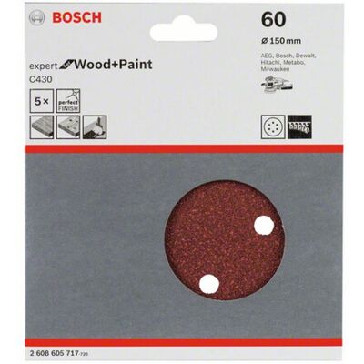 Bosch Schleifblatt C430 150 mm 60 6 Löcher Klett (2608605717) Bosch Schleifblatt C430 150 mm 60 6 Löcher Klett (2608605717)