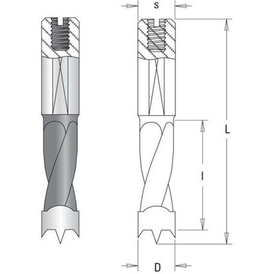 Guhdo D10 L27 L57,5 R Bohrmaschine - Dübelbohrer Guhdo D10 L27 L57,5 R Bohrmaschine - Dübelbohrer