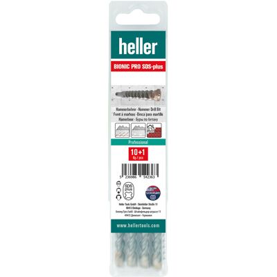 Heller Tools Bionic Pro SDS-Plus Hammerbohrer - Hammerbor 5,5 mm, 160 mm, SDS-Plus, 11 Stück Heller Tools Bionic Pro SDS-Plus Hammerbohrer - Hammerbor 5,5 mm, 160 mm, SDS-Plus, 11 Stück