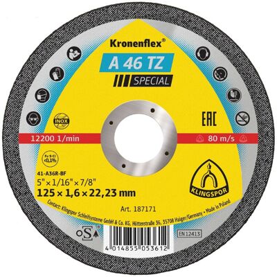 KLINGSPOR - A46 TZ Special - 125 mm - 1.6 mm - Trennscheibe KLINGSPOR - A46 TZ Special - 125 mm - 1.6 mm - Trennscheibe