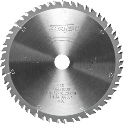 Mafell Sägeblatt-GT, 162 x 1,2 / 1,8 x 20 mm, Z 49-7, 3WZ/FZ, Feinschnitte in Holz (092604) Mafell Sägeblatt-GT, 162 x 1,2 / 1,8 x 20 mm, Z 49-7, 3WZ/FZ, Feinschnitte in Holz (092604)